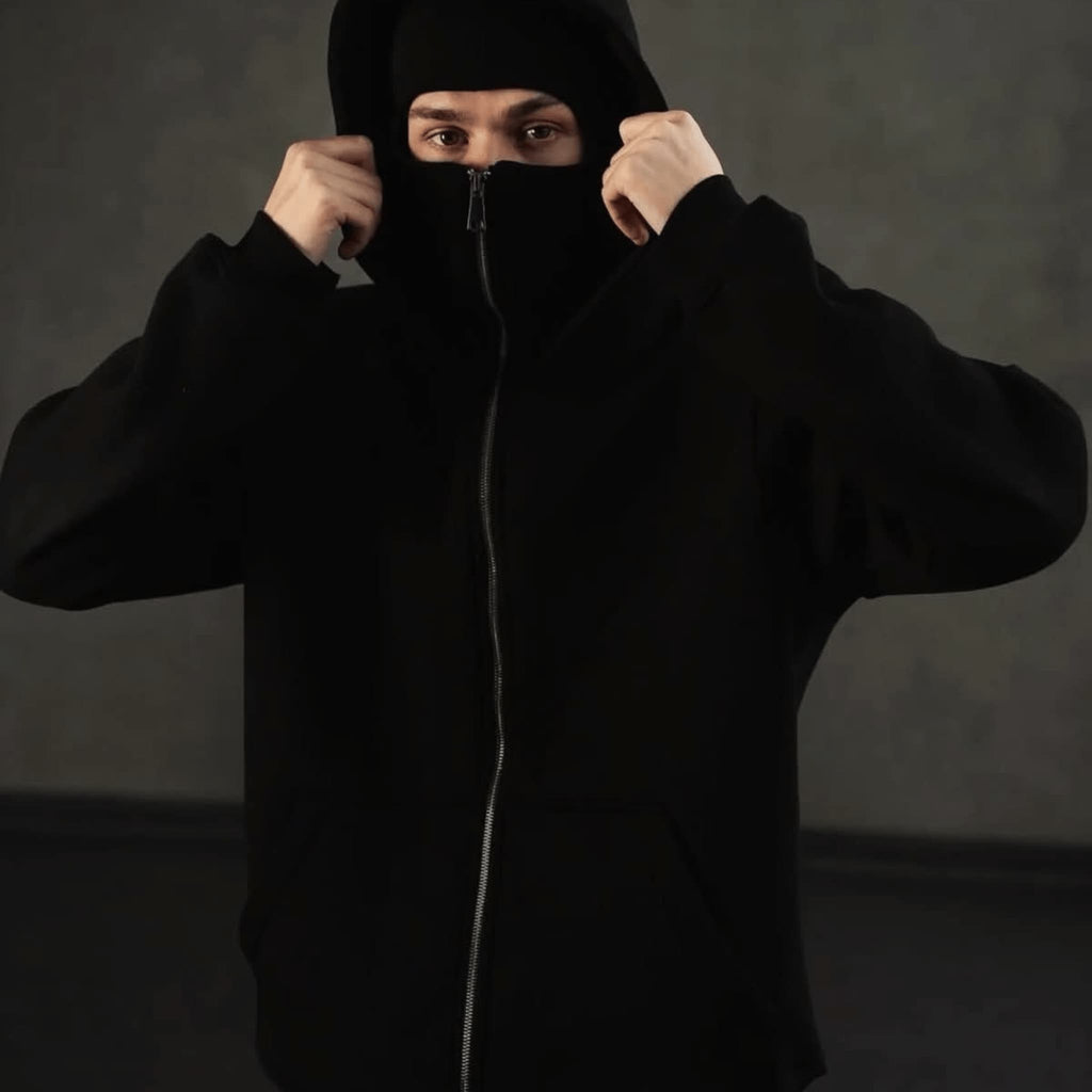 Black essential | ninja hoodie for men in Pakistan