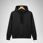 Unisex Black Plain Hoodie | Premium Cotton Fleece