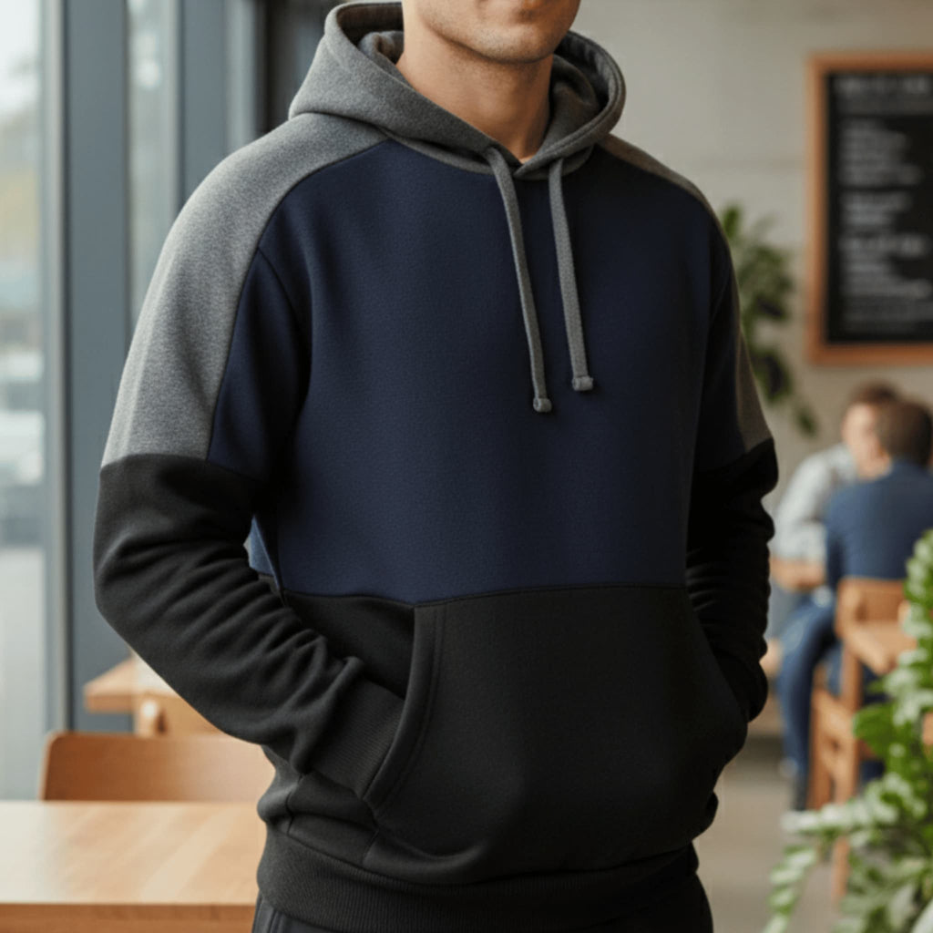 Block Design Hoodie – Oversized Unisex, Premium cotton Fleece