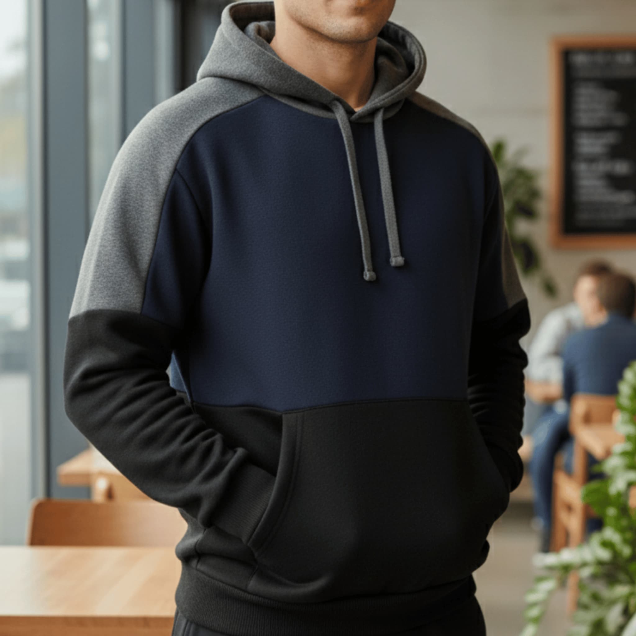 Block Design Hoodie – Oversized Unisex, Premium cotton Fleece