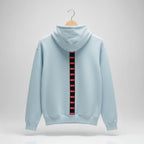 Unisex Light Blue Striped Hoodie | Block Style Cotton Fleece