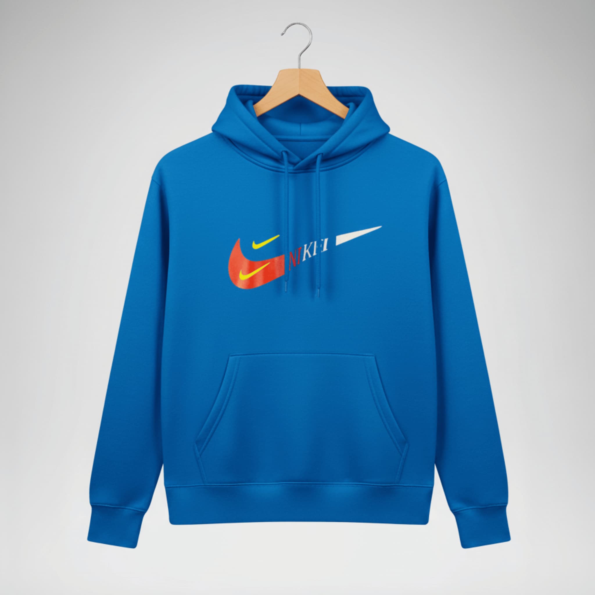 Unisex Royal Blue Graphic Hoodie | Pullover Cotton Fleece