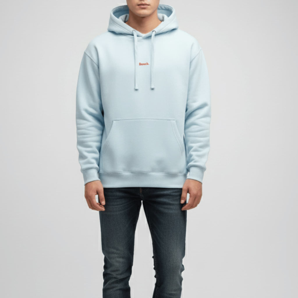 Unisex Light Blue Striped Hoodie | Block Style Cotton Fleece