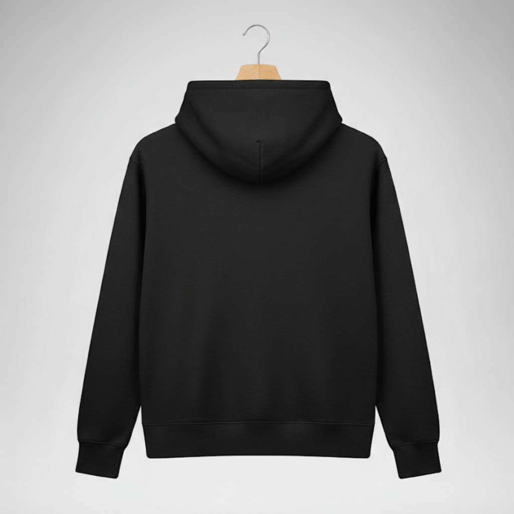 Unisex Black Plain Hoodie | Premium Cotton Fleece