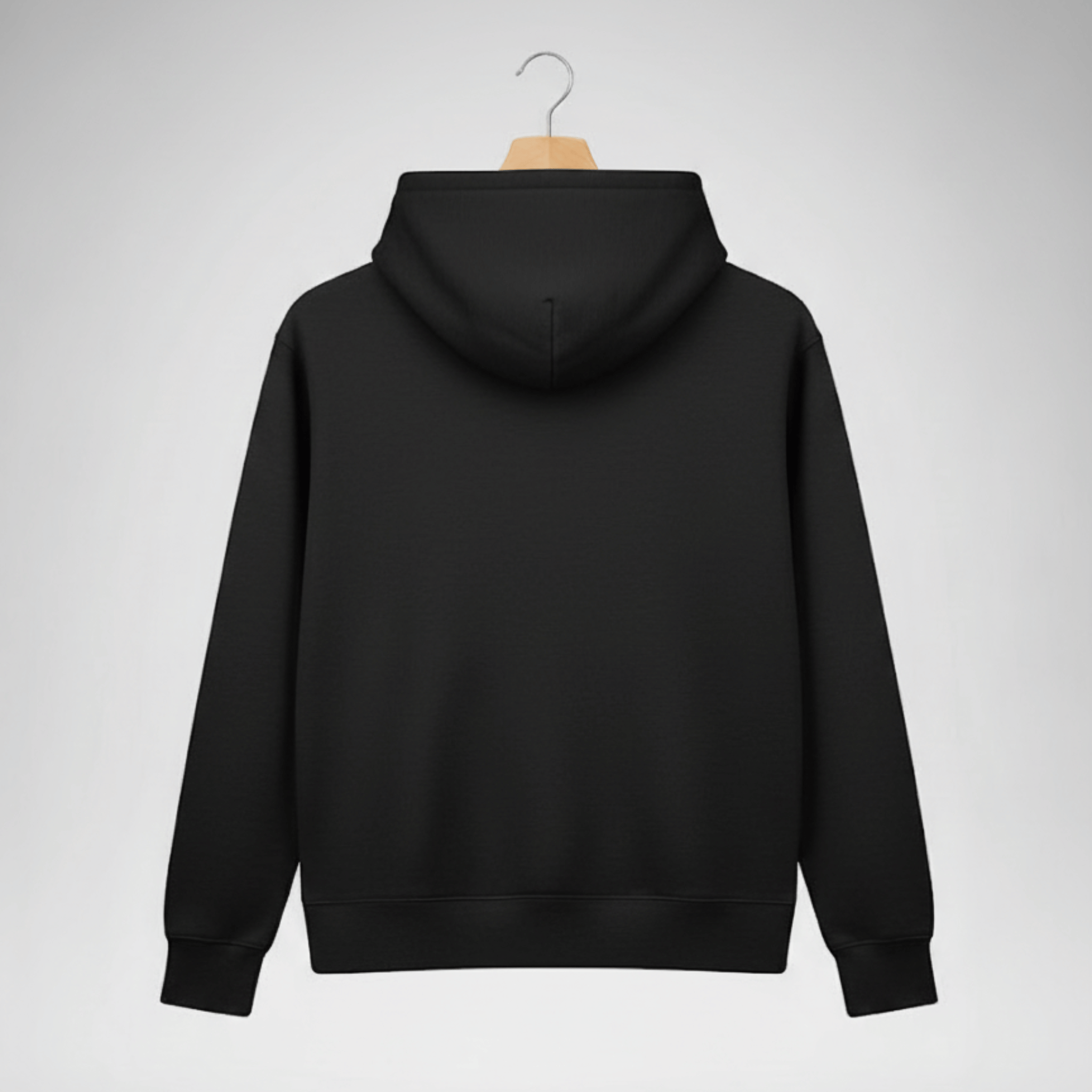 Unisex Black Plain Hoodie | Premium Cotton Fleece